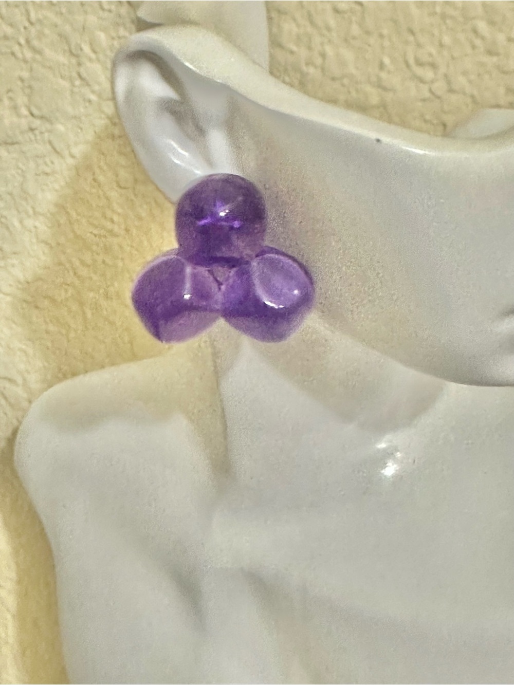 Acrylic Purple Cluster Stud Earrings